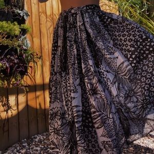 Boho White And Brown Skirt